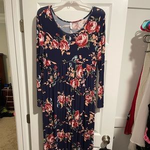 Floral Long Sleeve Maxi Dress